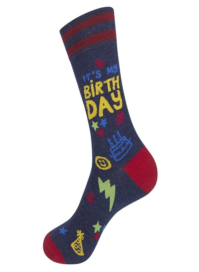 FUNATIC It's My Birthday Dress Socks for Men Women Boy Girl Adult Teen | Fun Day Apparel Gift Idea with Saying | Crazy Bday Outfit Accessory | Unisex Colorful Party Celebration Clothing Present - Image 3
